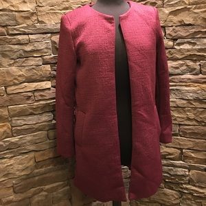 🌺New Burgundy dressy jacket w patterned fabric